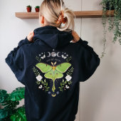 Floral Luna Moth Zip Up Hoodie Back & Front Print