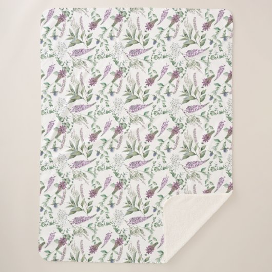 Floral Lupin Heather Scottish Pattern Sherpadecke (Vorderseite)