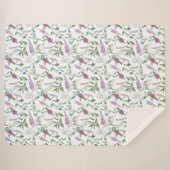 Floral Lupin Heather Scottish Pattern Sherpadecke (Vorderseite (Horizontal))