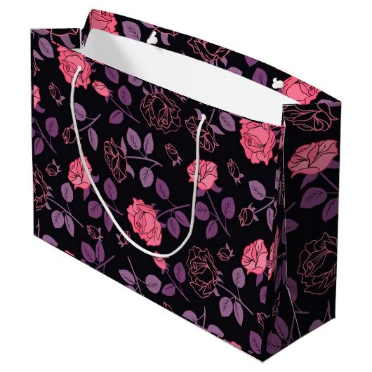 Floral Luxury Große Geschenktüte (Rückseite Schrägansicht)
