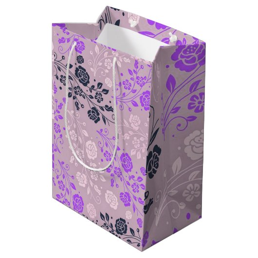 Floral Luxury Mittlere Geschenktüte (Rückseite Schrägansicht)