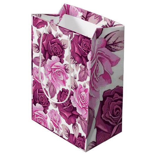 Floral Luxury Mittlere Geschenktüte (Rückseite Schrägansicht)