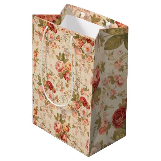 Floral Luxury Mittlere Geschenktüte (Rückseite Schrägansicht)