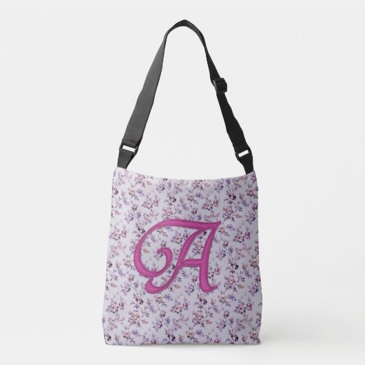 Floral Luxury Monogram A Tragetaschen Mit Langen Trägern (Vorderseite)