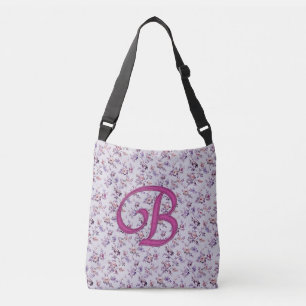 Floral Luxury Monogram B Tragetaschen Mit Langen Trägern
