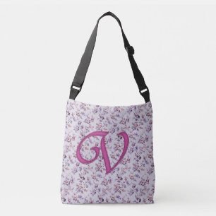 Floral Luxury Monogram V Tragetaschen Mit Langen Trägern