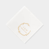Floral Luxury Wreath mit Monogram Wedding Servietten Mit Folie (Rechts)
