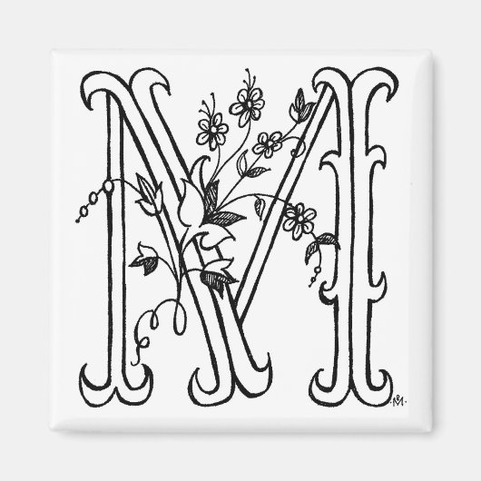Floral M Magnet (Vorne)