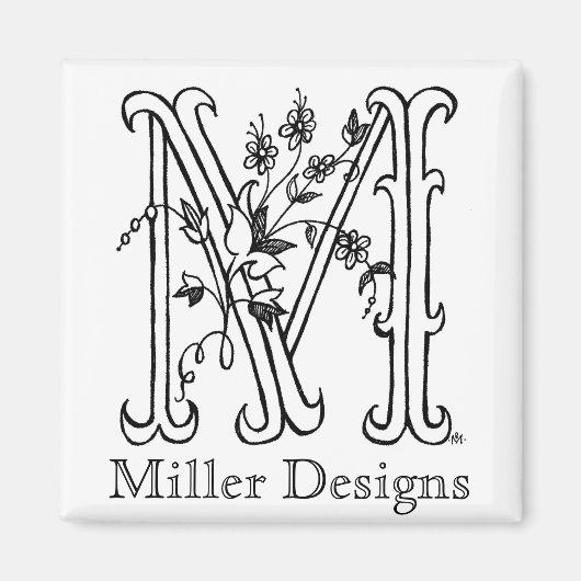 Floral M: Miller Designs Magnet (Vorne)