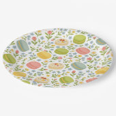 Floral Macaron Papierplatte Pappteller (Schrägansicht)