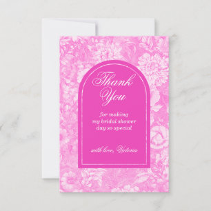 Floral Magenta Pink Brautparty Dankeskarte