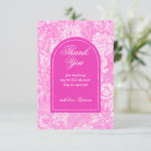 Floral Magenta Pink Brautparty Dankeskarte (Stehend Vorderseite)