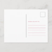 Floral Magenta Pink Wedding Save the Date Postcard Postkarte (Rückseite)