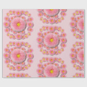 Floral Magic Pink Daisy Wrapping Paper Geschenkpapier (Flach)
