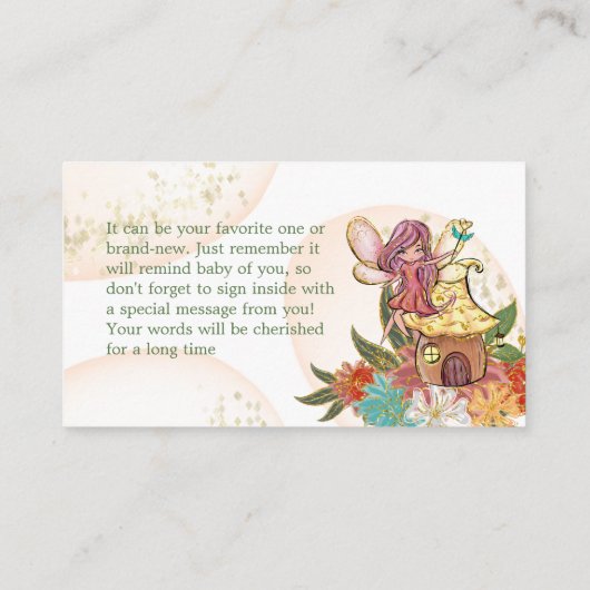 Floral Magical Fairy Woodland Books for Baby Game Begleitkarte (Rückseite)