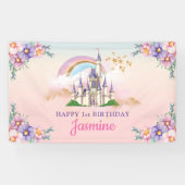 Floral Magical Princess Castle Backdrop / Banner (Horizontal)