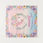 Floral Magical Unicorn Backdrop & Tapestry  Wandteppich (Vorderseite (Horizontal))