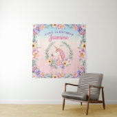 Floral Magical Unicorn Backdrop & Tapestry  Wandteppich (Beispiel)
