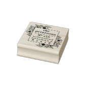 Floral Magnolia Border Familienname Rücksendeadres Gummistempel (Stempel)