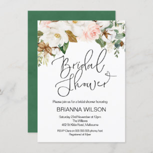 Floral Magnolia Bridal Dusche Einladung