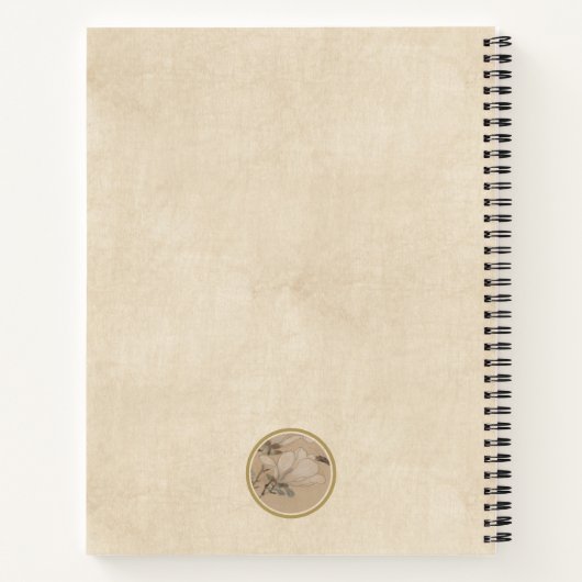 Floral Magnolia Kunstvoll alte japanische Malerei Notizblock (Rückseite)