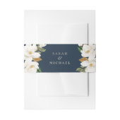 Floral Magnolia Neutral Beige Hochzeitselegante Einladungsbanderole (Vorderseite Beispiel)