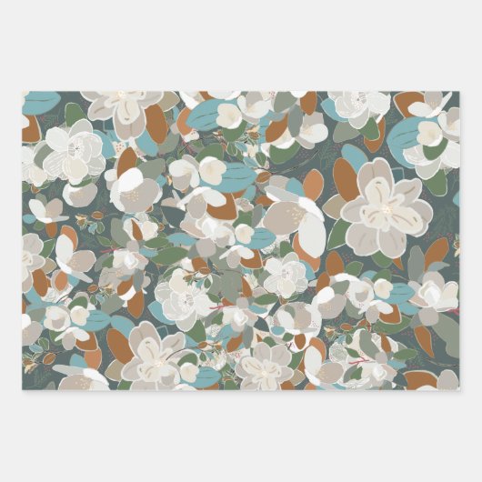 Floral Magnolias Decoupage Geschenkpapier Set (Vorderseite)