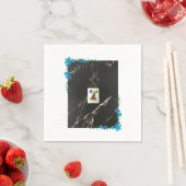 Floral Mahjong Serviette mit blauen Akzenten (Beispiel)