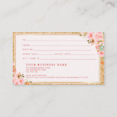 Floral Makeup Artist Beauty Hair Salon Geschenkkar Visitenkarte (Rückseite)