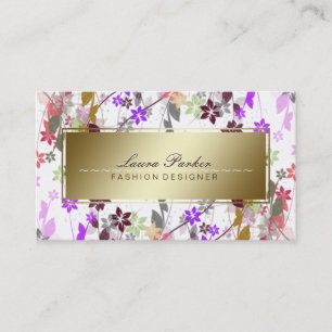 Floral Makeup Artist Hair Stylist Visitenkarte