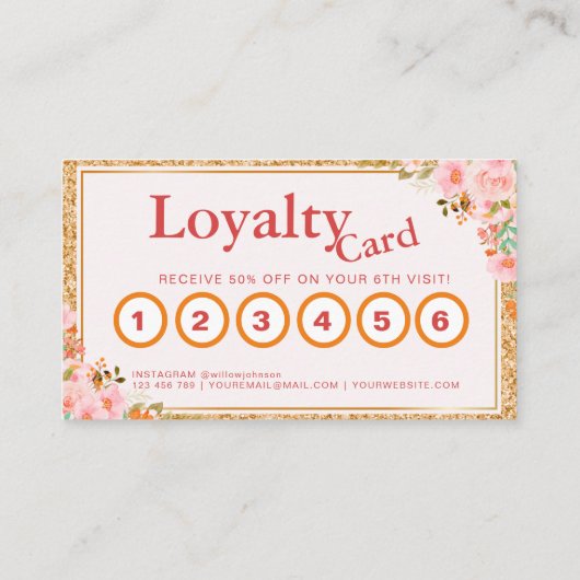 Floral Makeup Artist Schönheitssalon Loyala Karte (Rückseite)