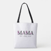 Floral Mama Junge Mutter Text Tote Bag Tasche (Rückseite)