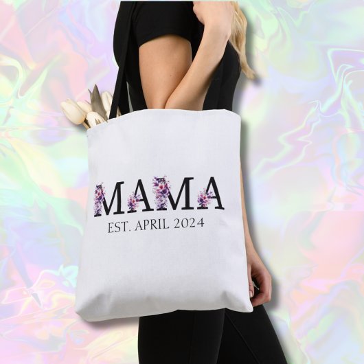 Floral Mama Junge Mutter Text Tote Bag Tasche