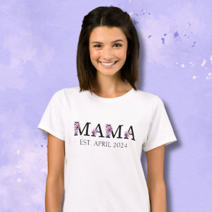 Floral Mama Junge Mutter Text Woman's T-Shirt