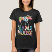 Floral Mama Moose Animal Lover Design T-Shirt (Vorderseite)