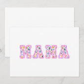 Floral Mama Retro Mama Boho Mutter Einladung (Vorne/Hinten)