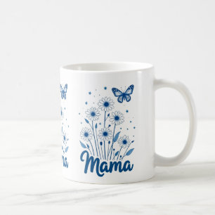 Floral Mama Script mit Blue Butterfly Kaffeetasse