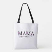 Floral Mama Text Personalisiert Kids Names Tasche (Rückseite)