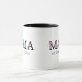 Floral Mama Text Personalisiert Kids Names Tasse (Zentrum)