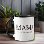 Floral Mama Text Personalisiert Kids Names Tasse