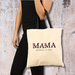 Floral Mama Text Personalisiert Kids Names Tragetasche