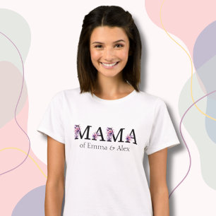 Floral Mama Text personalisiert Kids Names Woman's T-Shirt