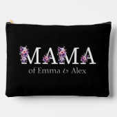 Floral Mama Text personalisiert Kids Names Zubehörtasche (Vorderseite)