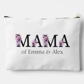 Floral Mama Text personalisiert Kids Names Zubehörtasche (Rückseite)