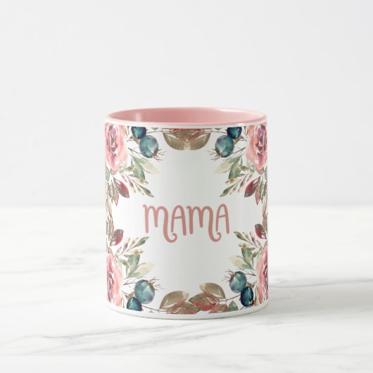 Floral Mama Typography Design Tasse (Zentrum)