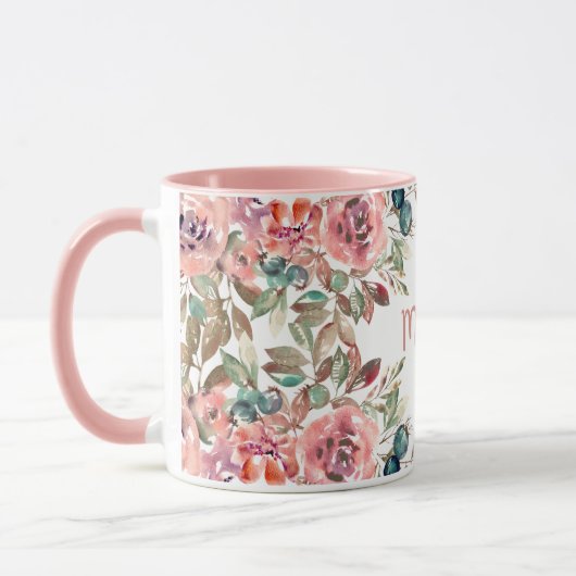 Floral Mama Typography Design Tasse (Links)