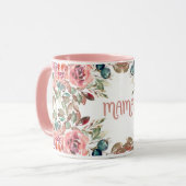 Floral Mama Typography Design Tasse (Vorderseite Links)