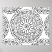 Floral Mandala Adult Coloring Poster (Vorne)