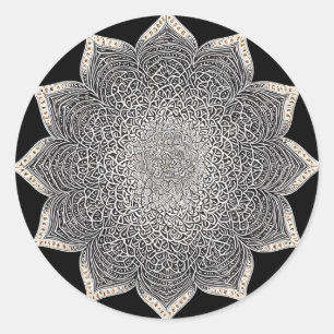 FLORAL MANDALA ART FÜR SPIRITUELLE MEDITUNG YOGA RUNDER AUFKLEBER