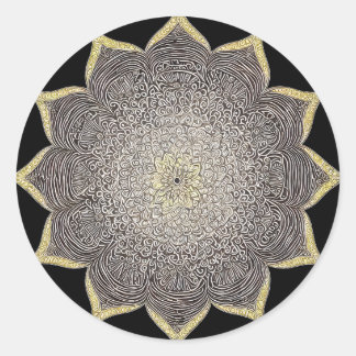 FLORAL MANDALA ART FÜR SPIRITUELLE MEDITUNG YOGA RUNDER AUFKLEBER